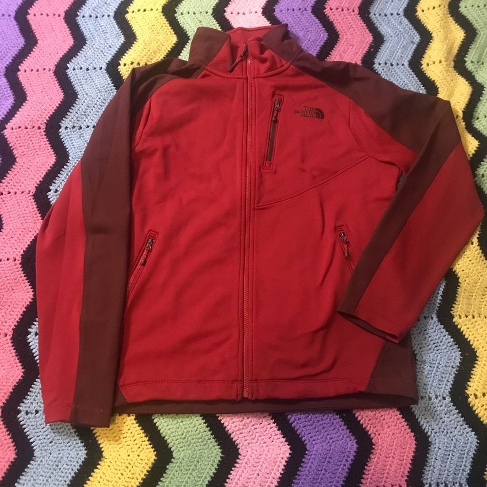 The North Face Soft Shell Apex Bionic Jacket A0909 Cordovan / TNF Red - Men’s L - Picture 1 of 12